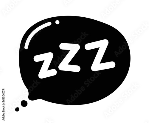 Speech bubble with ZZZ. Sleep flat icon
