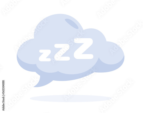 Speech bubble with ZZZ. Sleep flat icon