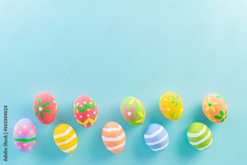 Easter eggs many color and easter background Easter eggs many color and easter background