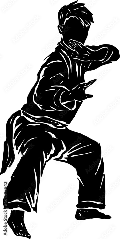 pencak silat vector illustration character 