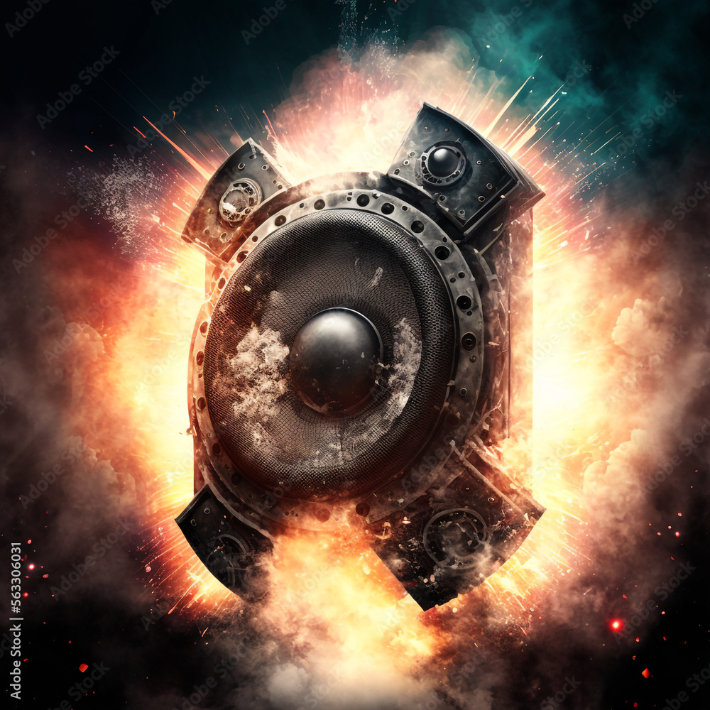 Exploding party speaker Stock Photo Adobe Stock