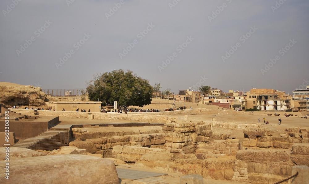 Archaeological dig site on the Giza Plateau, near the great Sphinx. Cairo, Egypt. Archaeological dig site on the Giza Plateau, near the great Sphinx. Cairo, Egypt.