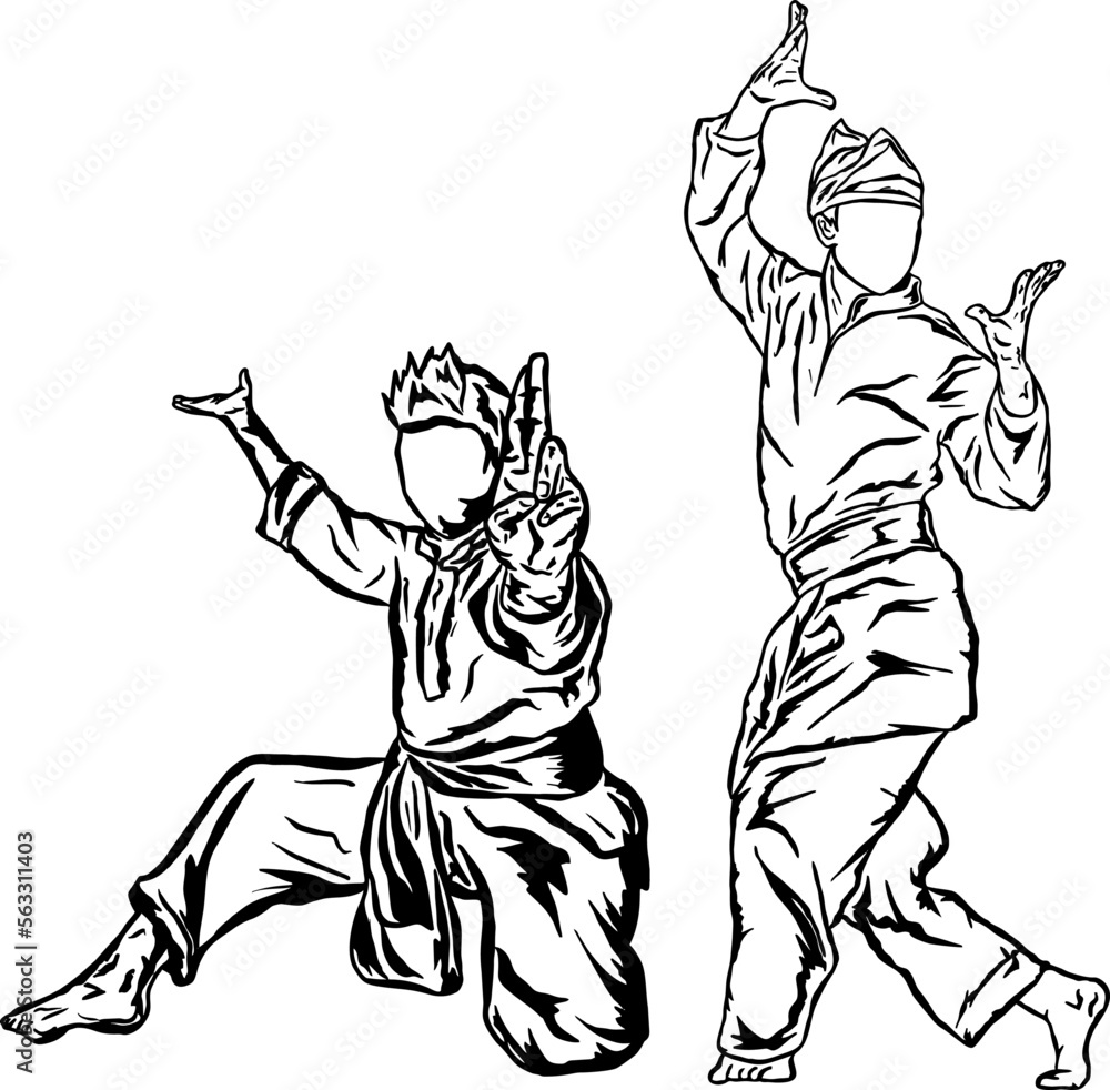 Fototapeta premium pencak silat vector illustration character 