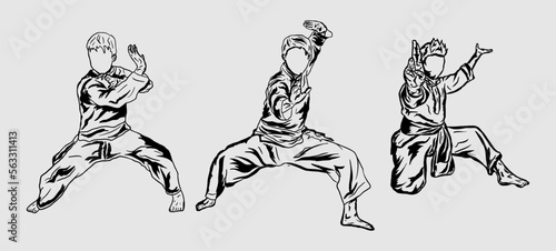 pencak silat vector illustration character 