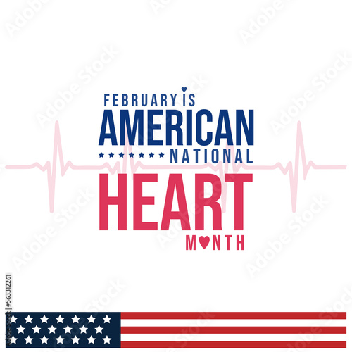 February is American Heart Month. Holiday concept
