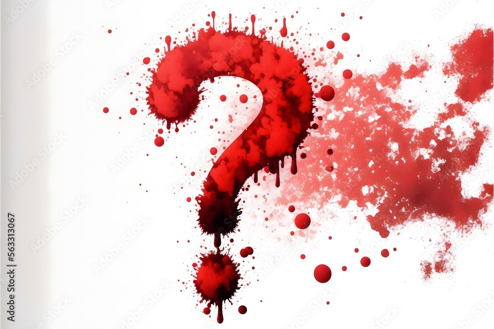 Question Mark Symbol - Red Watercolor on white background Stock ...
