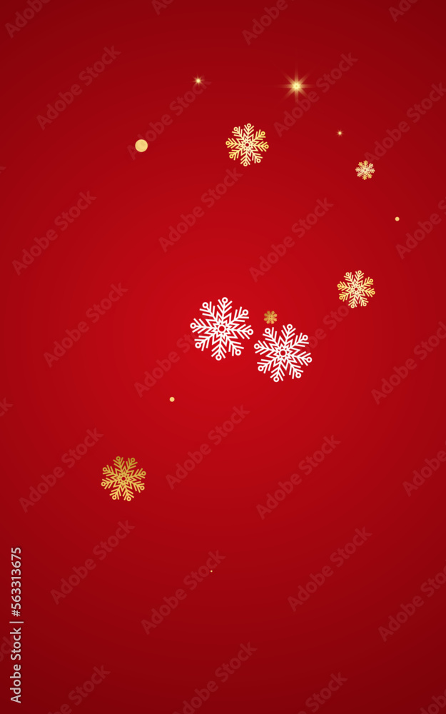 Silver Snow Vector Red Background. Holiday