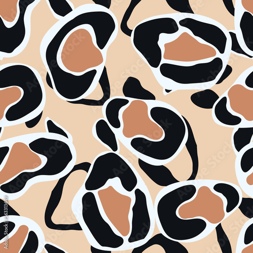Camouflage Dyed Vector Seamless Pattern. Drawn