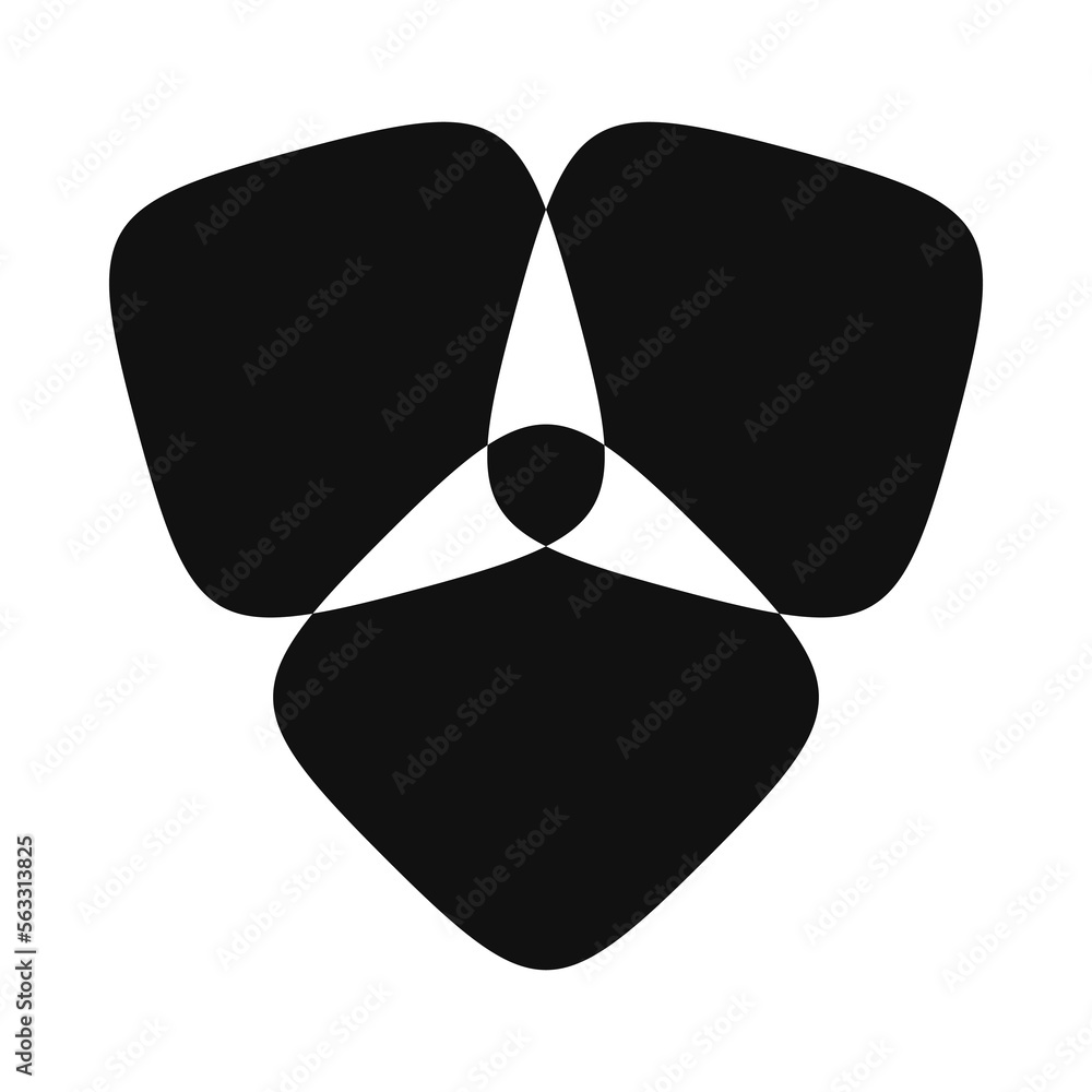 Three Squircle Shapes Negative Space Icon Three Squircle Shapes Negative Space Icon