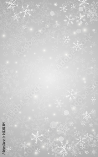 Silver Snowfall Vector Grey Background. Abstract