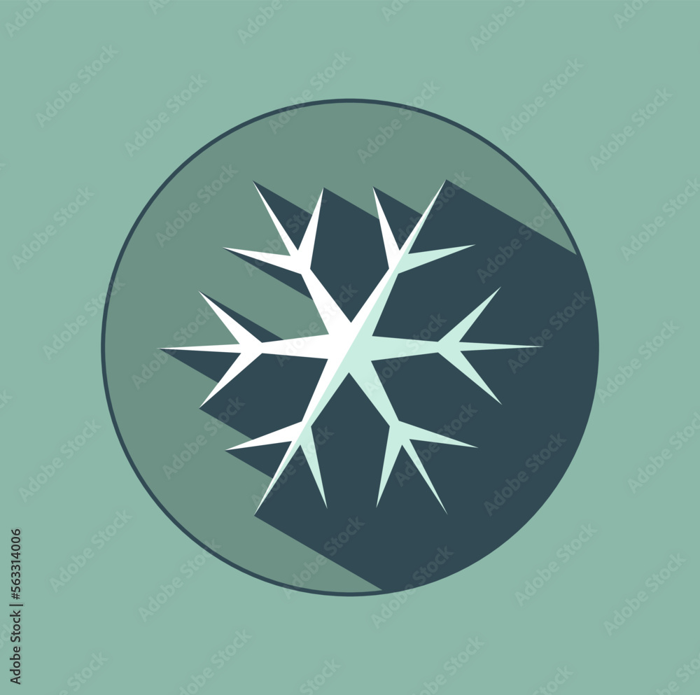 Stylish white snowflake with shadows. New Year's attributes in trendy colors of 2023. The illusion of a three-dimensional image. Stylish white snowflake with shadows. New Year's attributes in trendy colors of 2023. The illusion of a three-dimensional image.