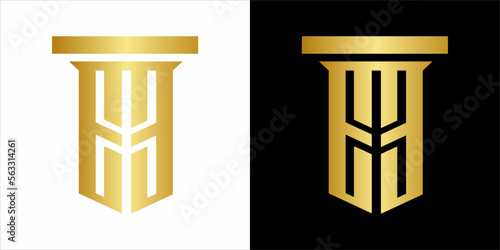 T. E. E mono gram logo, gold vintage vlack in white backgorund