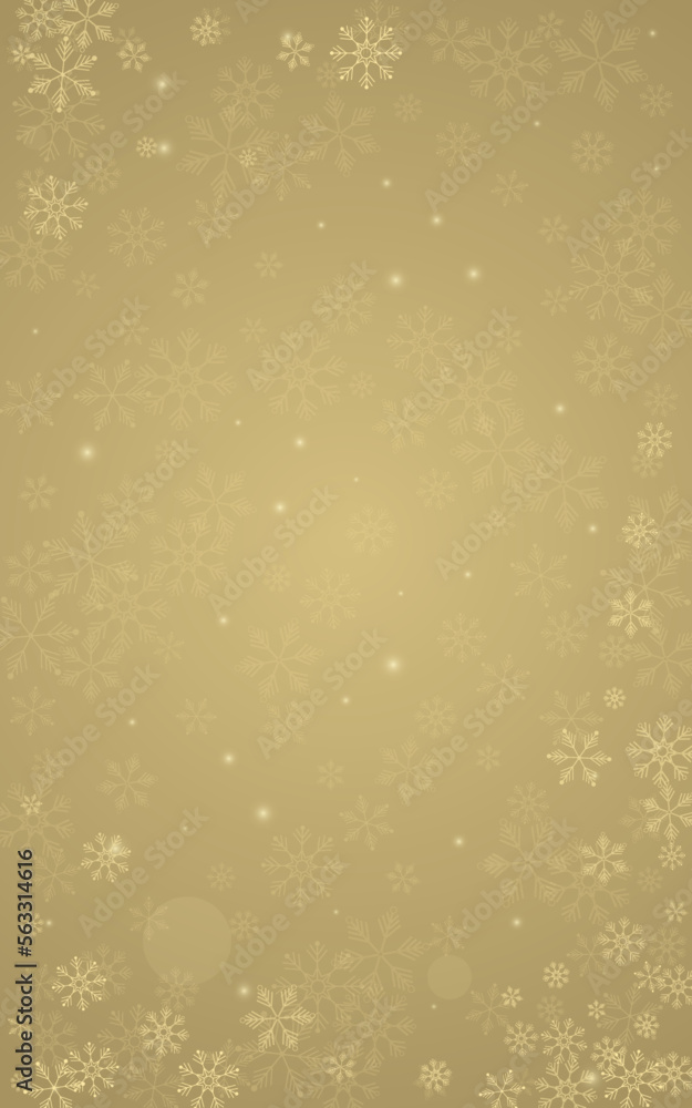 White Snow Vector Golden Background. Light White Snow Vector Golden Background. Light