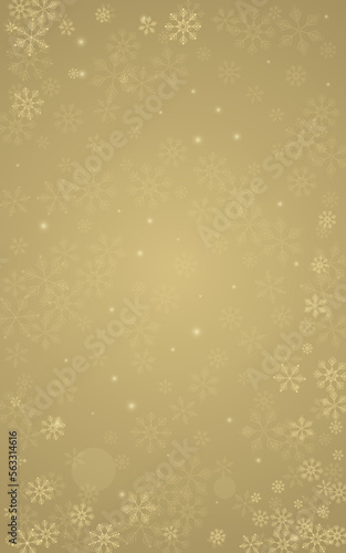 White Snow Vector Golden Background. Light