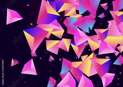 Holographic Glass Vector Dark Violet Background.