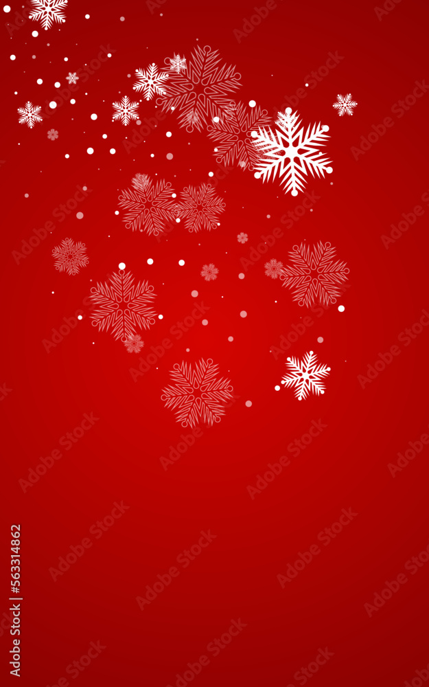 Gray Snowfall Vector Red Background. New Snow
