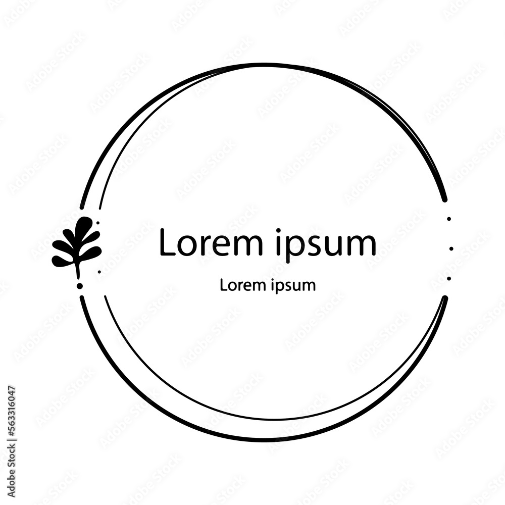 Decorative round black frame for postcard or invitation. Space for text in the center. Decorative round black frame for postcard or invitation. Space for text in the center.