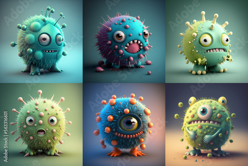 Cute virus monster photo