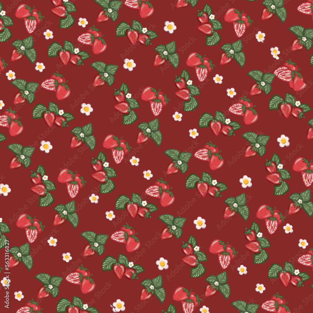 seamless pattern with hearts and strawberry seamless pattern with hearts and strawberry