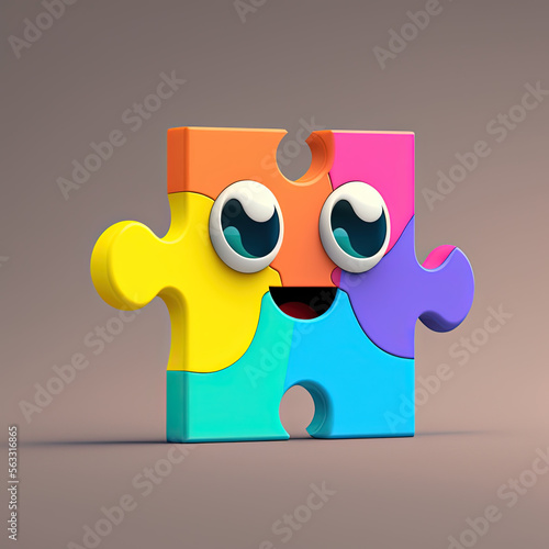 Cute Cartoon Puzzle Charact...