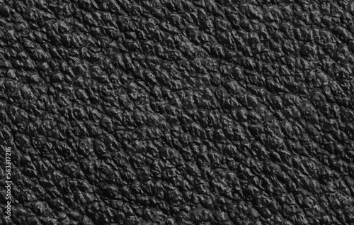 Vector black realistic leather texture. Dark gray skin cover pattern. 3d rough leather background. Asphalt detailed backdrop. Bitumen surface macro view. Tarmac structure