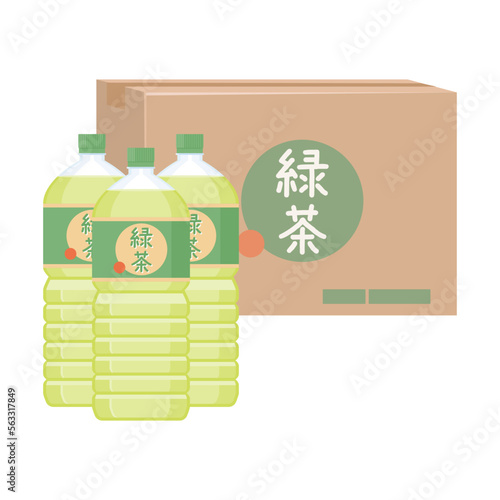 ケース売りのペットボトルの緑茶