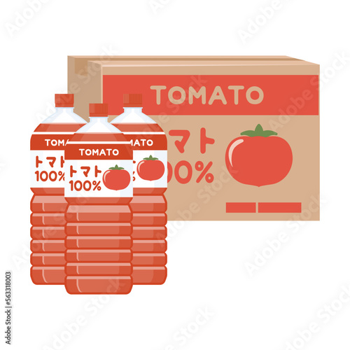 ケース売りのペットボトルのトマトジュース
