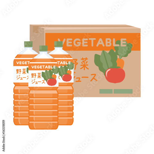 ケース売りのペットボトルの野菜ジュース