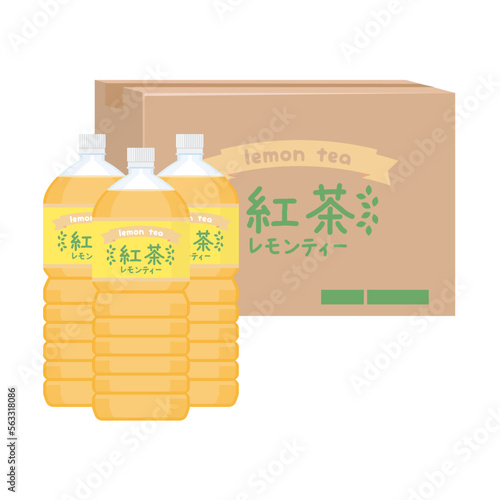 ケース売りのペットボトルのレモンティー