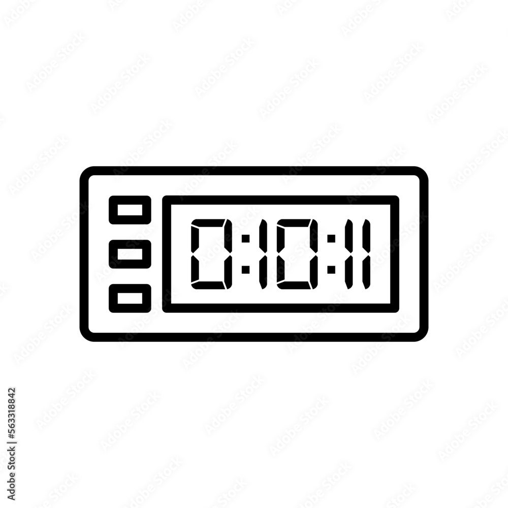 Digital clock icon vector design illustration. Digital clock icon vector design illustration.