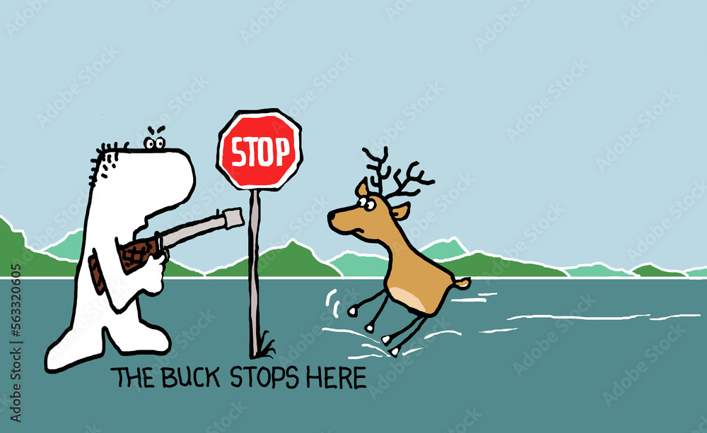 The buck stops here - fun cartoon