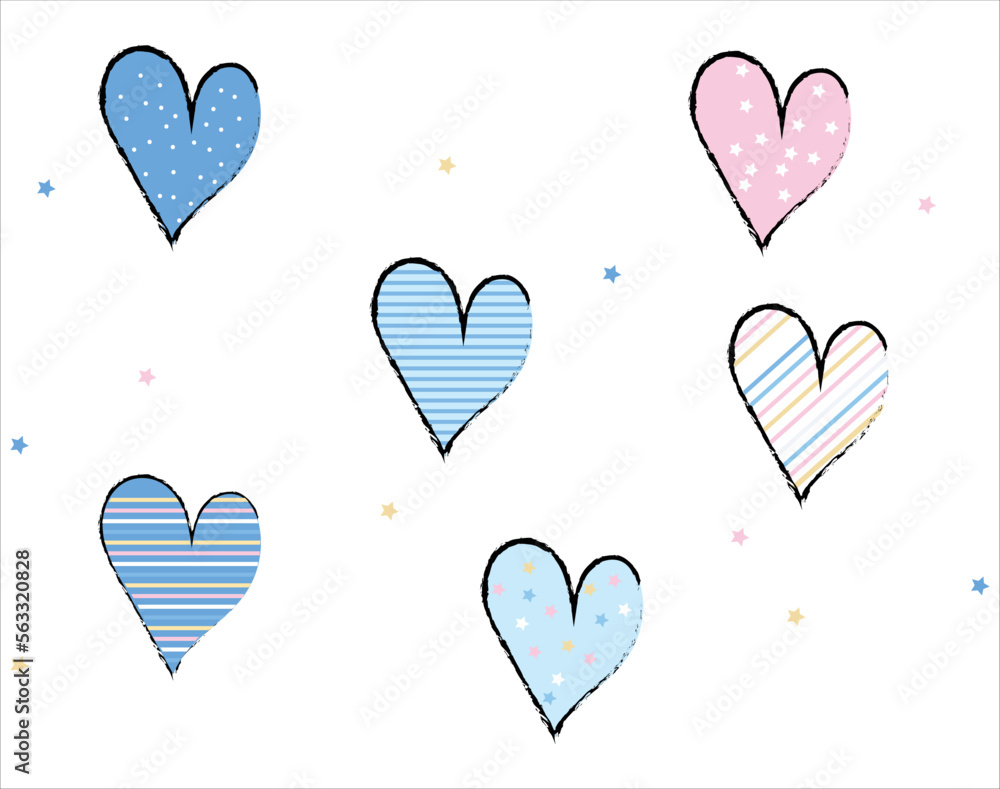 valentine, heart, love vector clip art and doodle art design