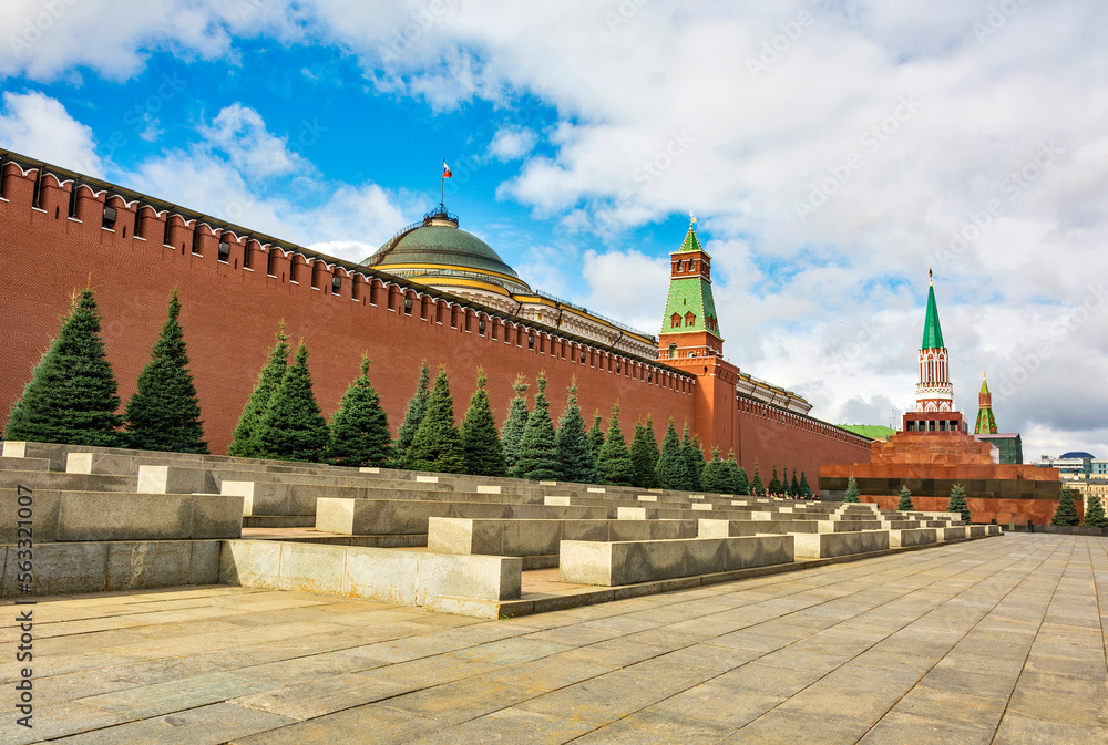 Moscow. Kremlin wall and Lenin Mausoleum on Red Square (Russia)