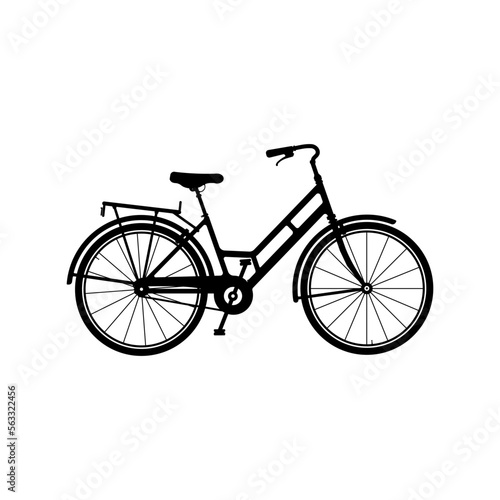 Retro City Bicycle Vector Icon Illustration Silhouette