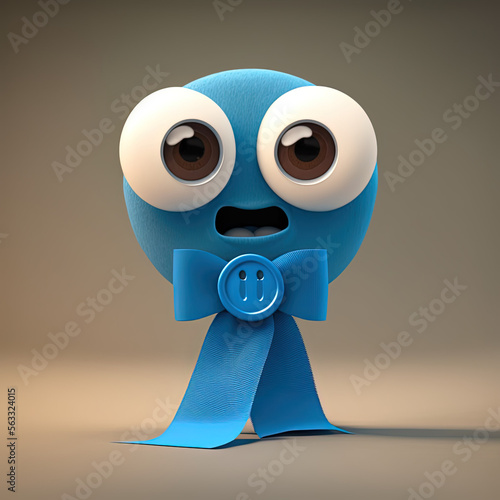 Cute Cartoon Blue Ribbon Ch...
