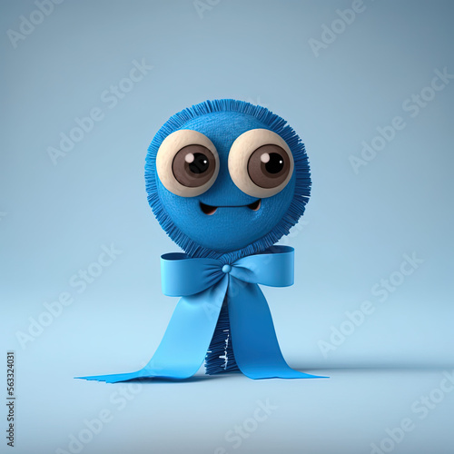 Cute Cartoon Blue Ribbon Ch...