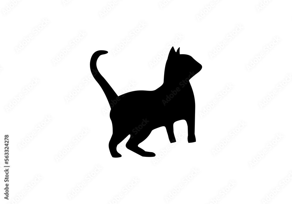 Abstract cat logo template design icon isolated white background
