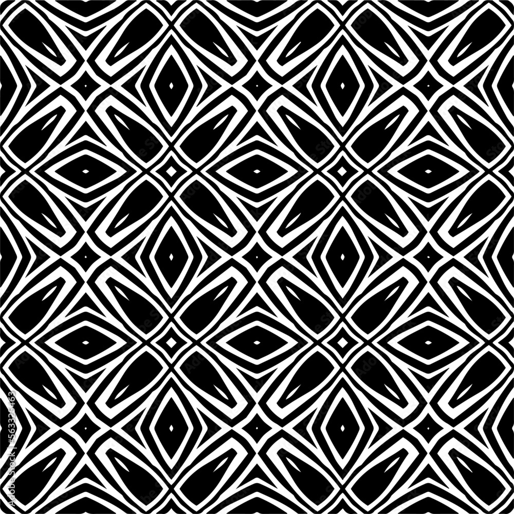 Vector pattern in geometric ornamental style. Black and white color.Seamless pattern.
Vector pattern in geometric ornamental style. Black and white color.Seamless pattern.