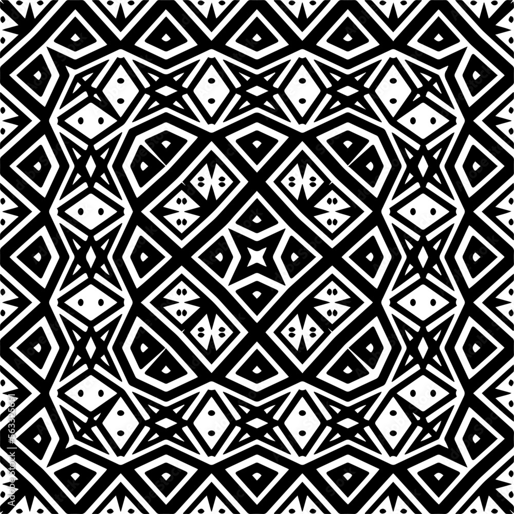 Vector pattern in geometric ornamental style. Black and white color.Seamless pattern.
Vector pattern in geometric ornamental style. Black and white color.Seamless pattern.