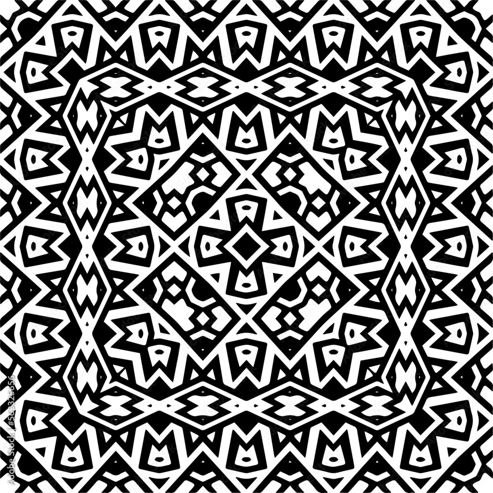 Vector pattern in geometric ornamental style. Black and white color.Seamless pattern.
Vector pattern in geometric ornamental style. Black and white color.Seamless pattern.