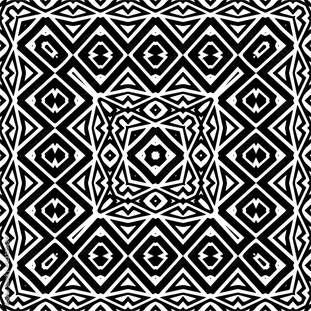 Vector pattern in geometric ornamental style. Black and white color.Seamless pattern.
Vector pattern in geometric ornamental style. Black and white color.Seamless pattern.