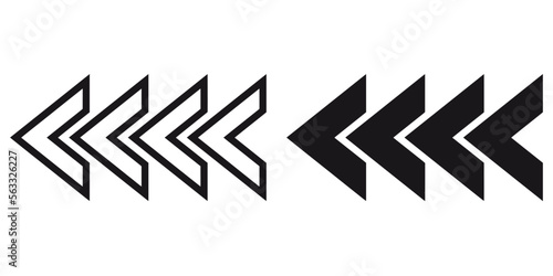 ofvs308 OutlineFilledVectorSign ofvs - arrow vector icon . left direction . 4 triangular direction pointer . isolated transparent . black outline and filled version . AI 10 / EPS 10 / PNG . g11648