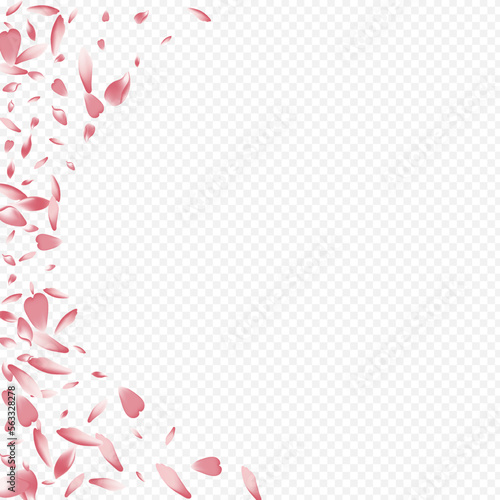 Pink Flower Vector Transparent Background. Heart