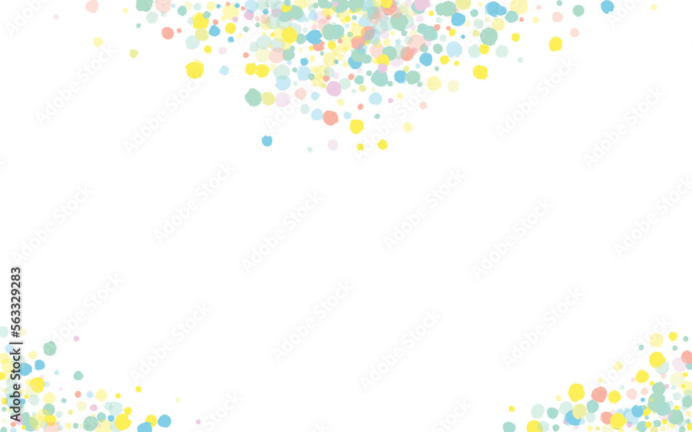 Color Splash Flying White Background. Happy Round Color Splash Flying White Background. Happy Round