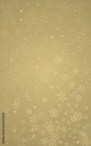 Silver Snow Vector Golden Background. Sky