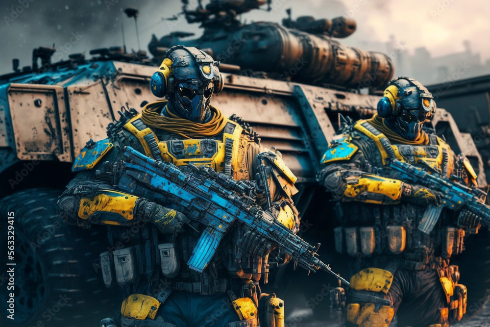 Soldiers of a special force, marines, Generative AI Soldiers of a special force, marines, Generative AI