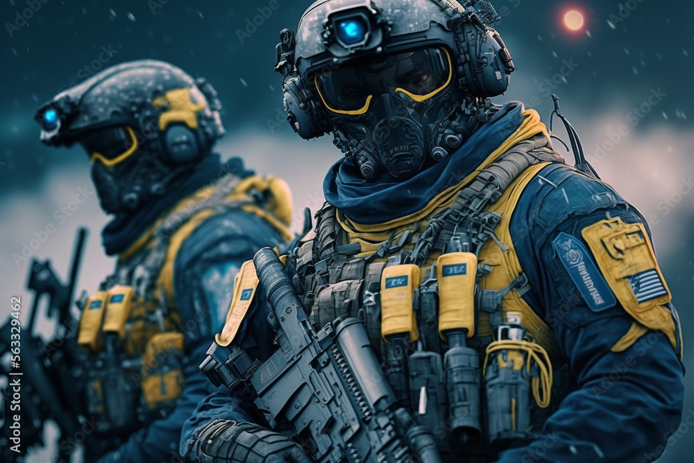 Soldiers of a special force, marines, Generative AI Soldiers of a special force, marines, Generative AI