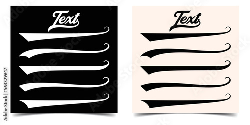 Underline, highlighter marker strokes, waves brush marks. calligraphic swoosh tail set collection. Typography tails shape for football or athletics sport team