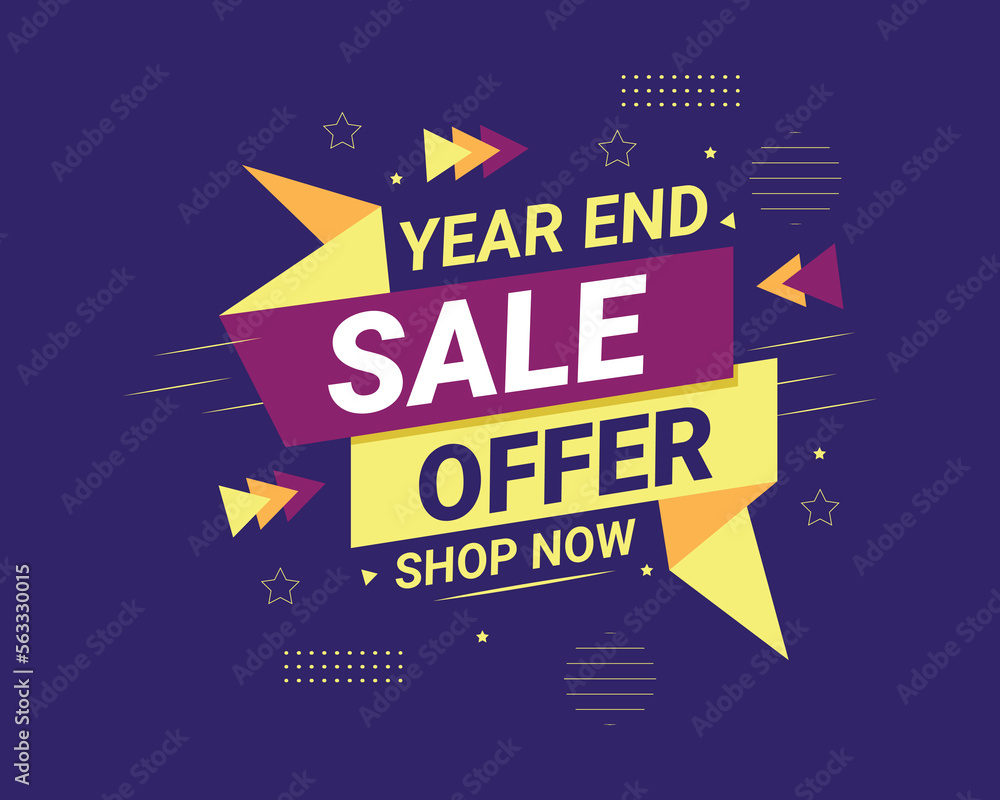 Fototapeta premium Year end sale offer banner background template