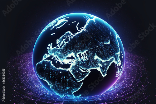 Night earth global virtual internet world connection 